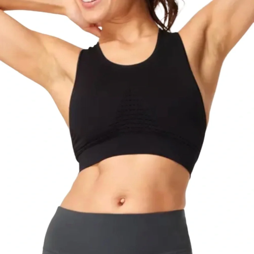 Sweaty Betty Stamina Sports Bra Black Size Medium Racerback Medium Impact - Picture 2 of 7